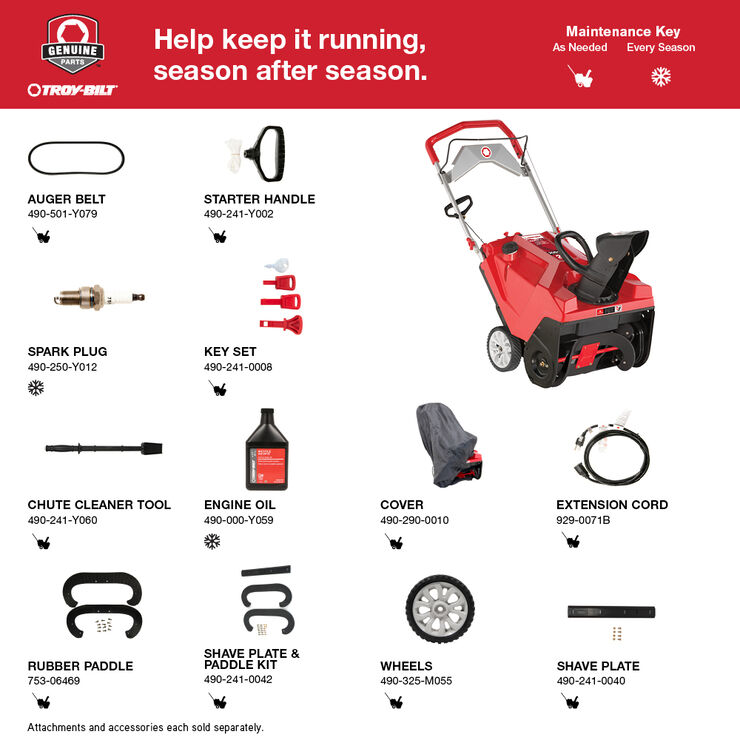 TROY-BILT SQUALL 208E 21" SNOW BLOWER (31AS2T7GB66)