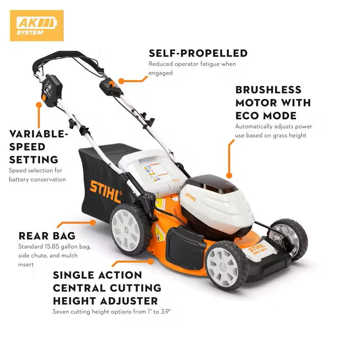 STIHL RMA 460 V SET 19 in. Battery Self-Propelled Lawn Mower (Battery & Charger)