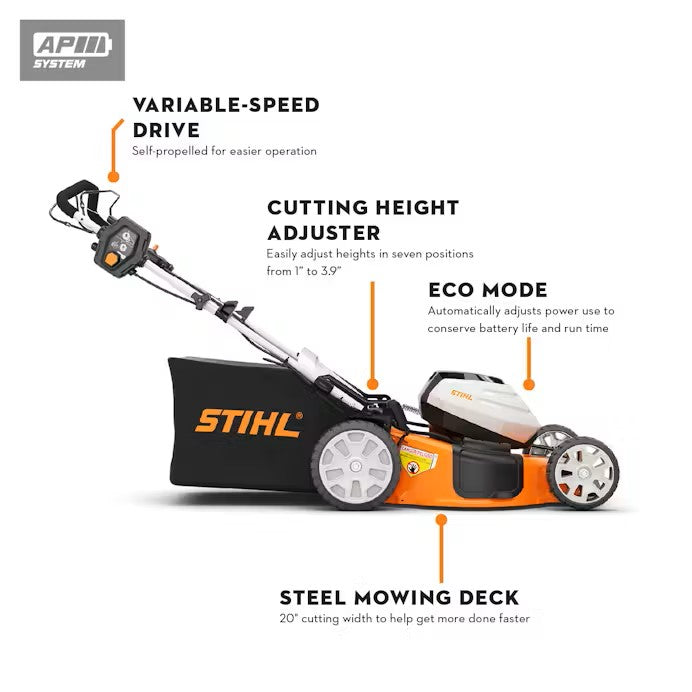 STIHL RMA 510 V SET 21 in. Battery Self-Propelled Lawn Mower (Battery & Charger)